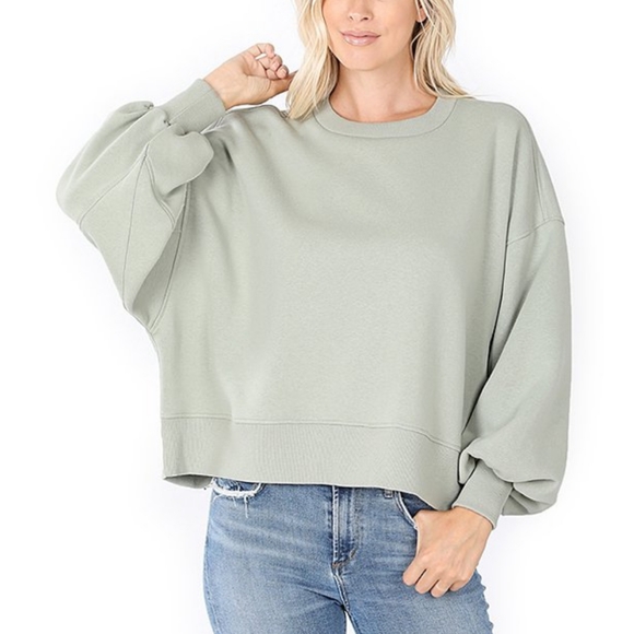 Sweaters - Light Sage Green Oversized Longsleeve Sweater